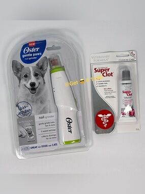 Bundle Oster Premium Pet Nail Trimmer & Grinder for Cats & Dogs with Super Clot